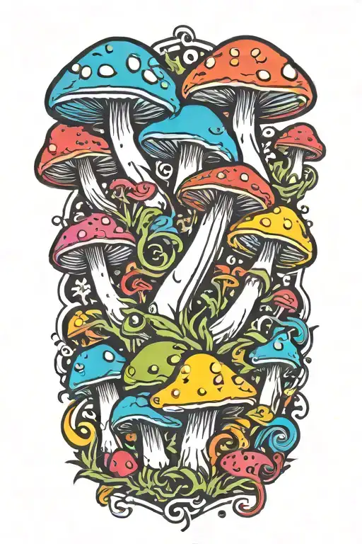 boomers shrooms  tattoo design idea