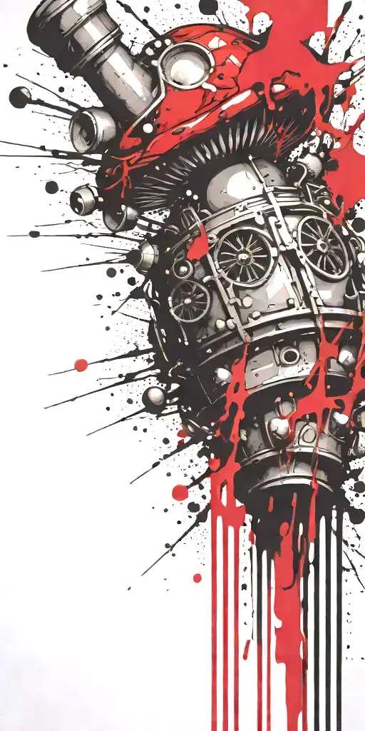 masturbating terrorist shroom grenade exploding tattoo design idea