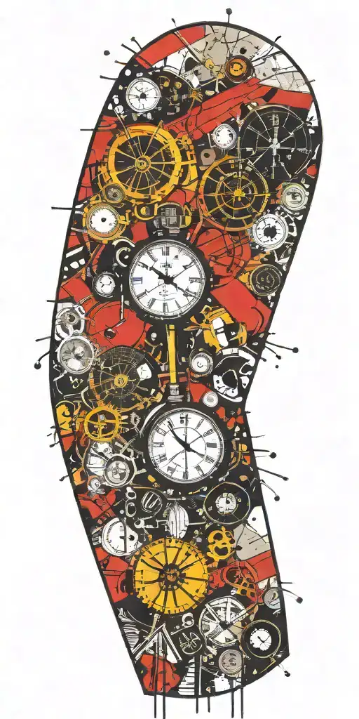 inconspicuous ticking time bomb explosion  tattoo design idea