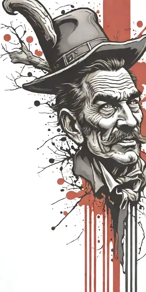 long branch saloon from the tv show gunsmoke on mushrooms  tattoo design idea