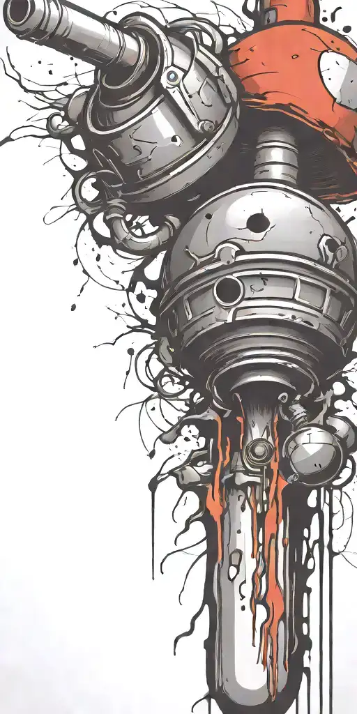 terrost ticking time bomb mushroom grenade  tattoo design idea