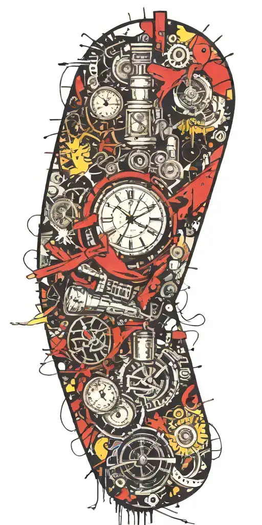 inconspicuous ticking time bomb explosion  tattoo design idea