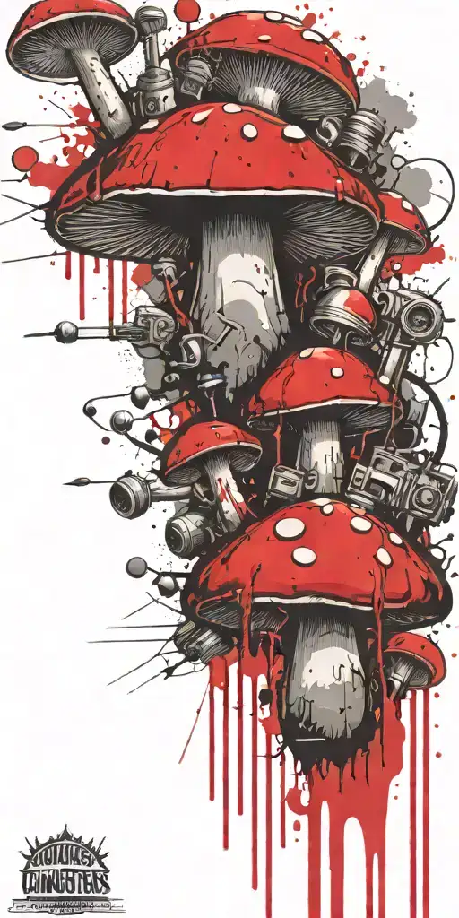I conscious gangster  mushroom grenade boomers tattoo design idea