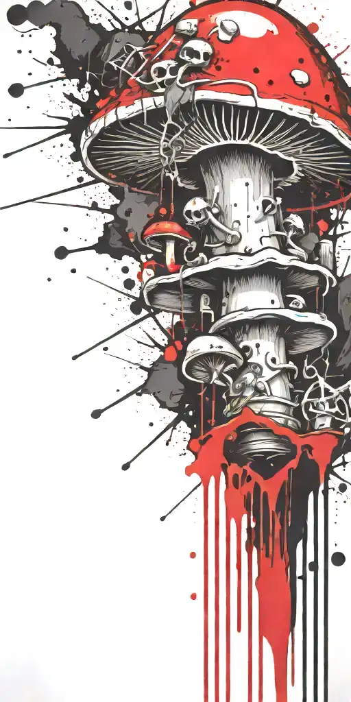 inconspicuously gangster shroom grenade  tattoo design idea