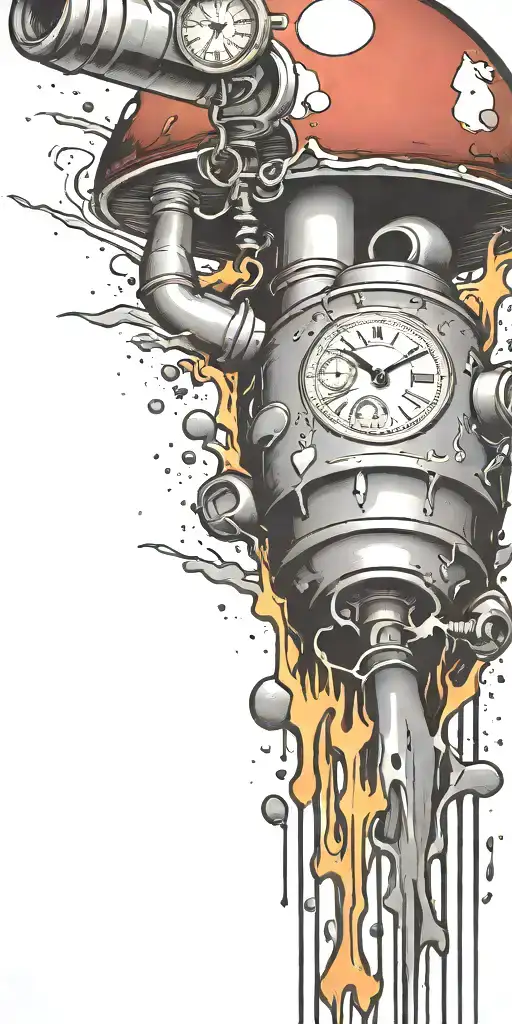 terrost ticking time bomb mushroom grenade  tattoo design idea