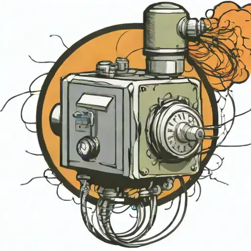  wired explosive bomb with wires and timer tattoo design idea