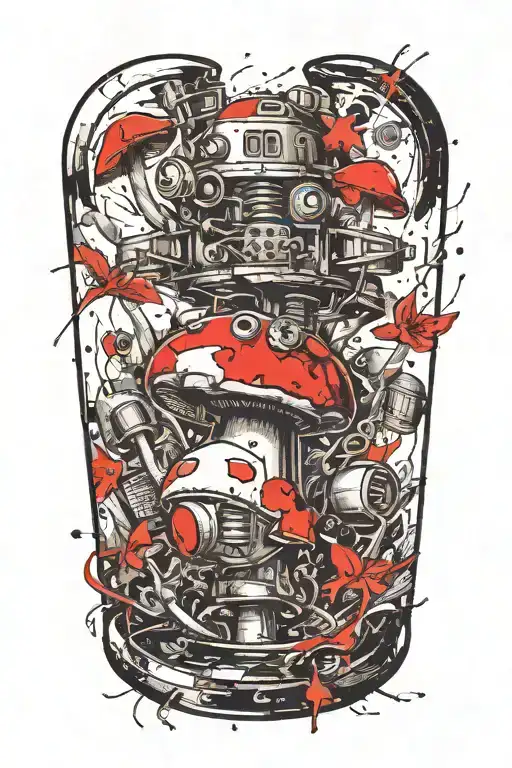 grenade mushroom explosive devices tattoo design idea