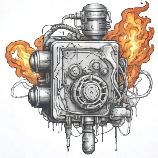  wired explosive bomb with wires and timer melting ice cube tattoo design idea