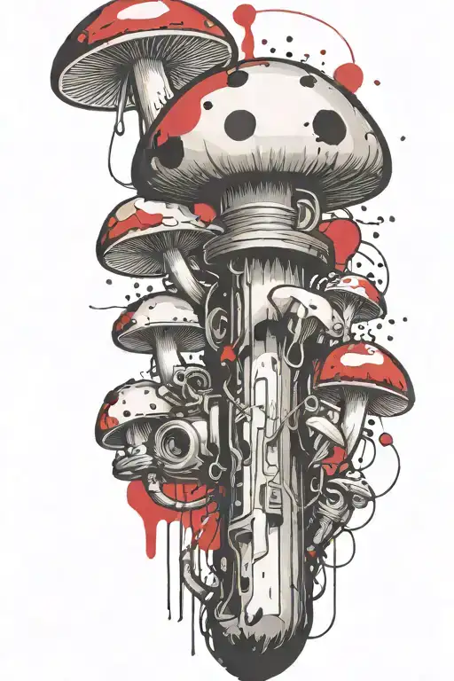 gangster mushroom grenade mixed together tattoo design idea