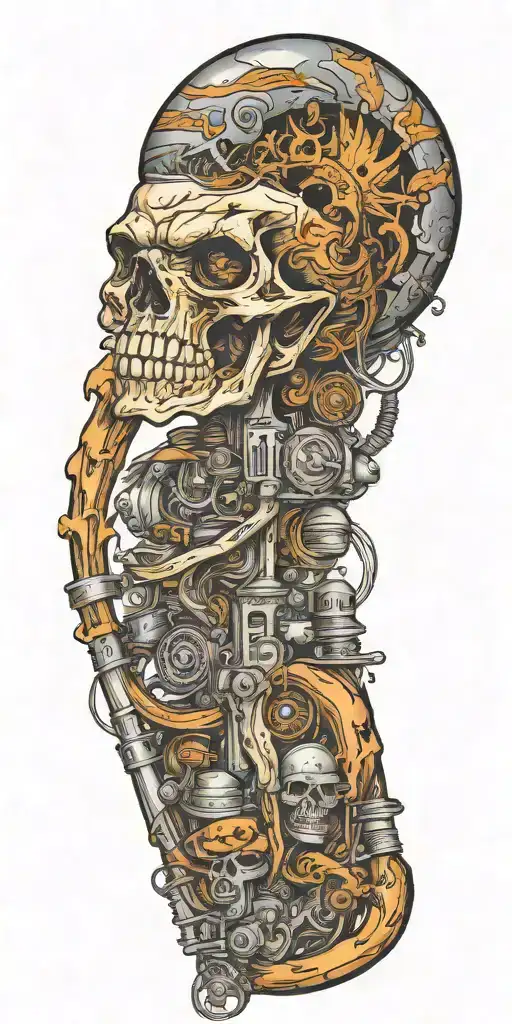 gangster tornado in the Wild West on shrooms  tattoo design idea