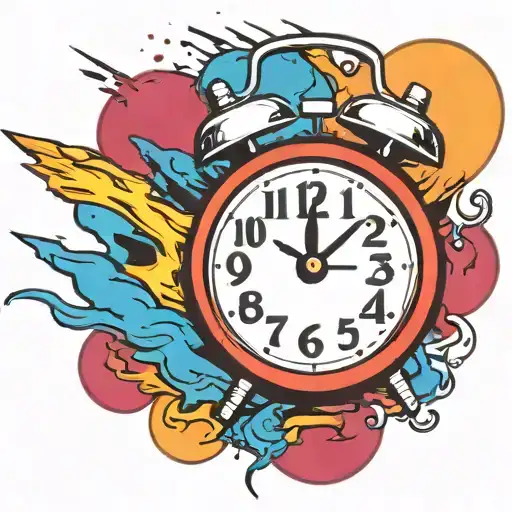 scary old school alarm clock bomb exploding tattoo design idea