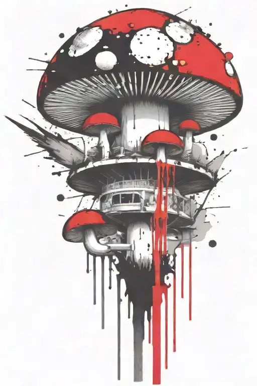 hillbilly mushroom grenade  tattoo design idea