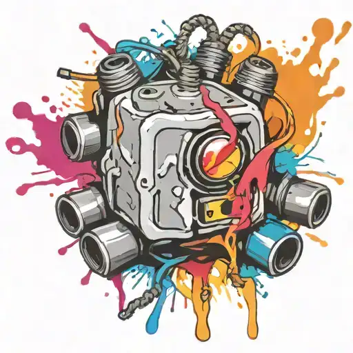  wired explosive bomb with wires and timer melting ice cube tattoo design idea
