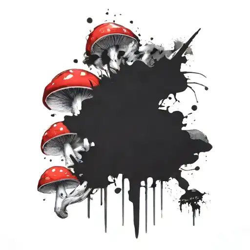 mushroom time bomb tattoo design idea