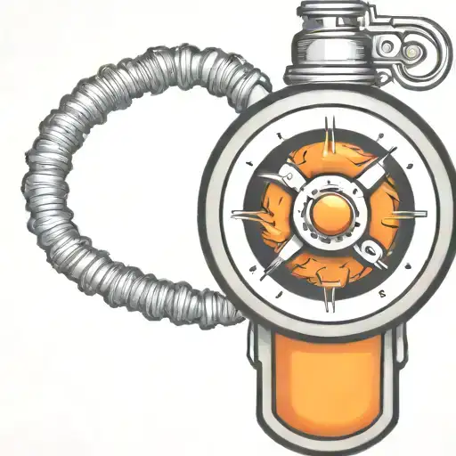 mushroom grenade wired explosive device or bomb and timer running tattoo design idea
