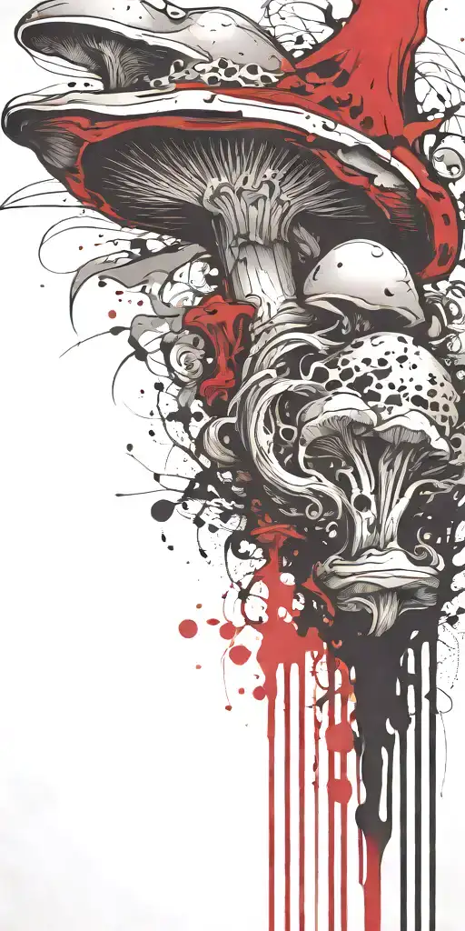 handsome mushroom rodeo tattoo design idea