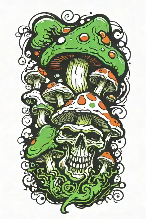 boomers shrooms  tattoo design idea