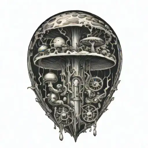 mushroom ticking time bomb tattoo design idea