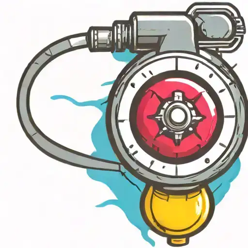 mushroom grenade wired explosive device or bomb and timer running tattoo design idea
