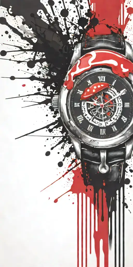  hippy shroom grenade wrist watch tattoo design idea