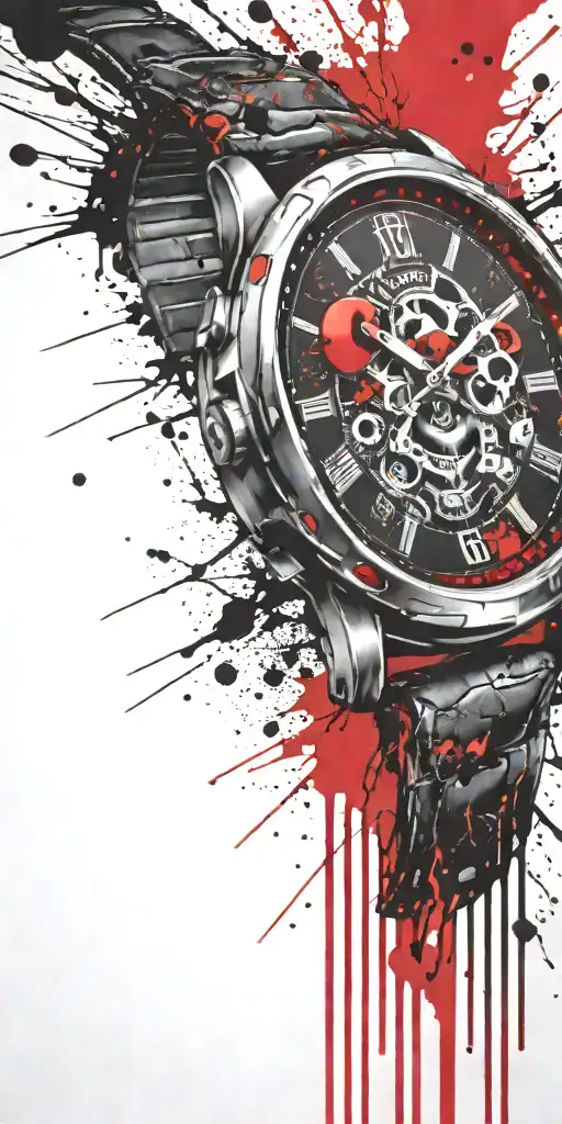  hippy shroom grenade wrist watch tattoo design idea