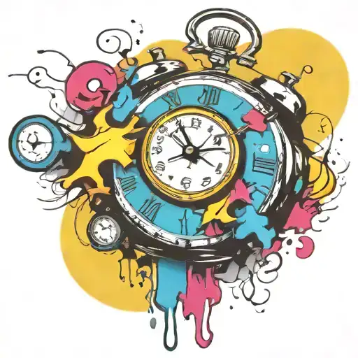 old school alarm clock bomb exploding tattoo design idea