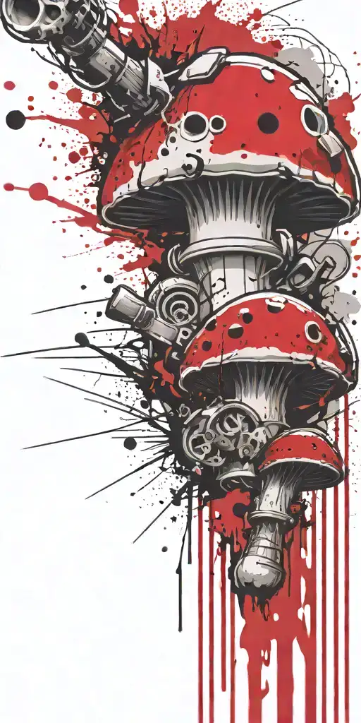 inconspicuously hidden mushroom grenade mixed together tattoo design idea
