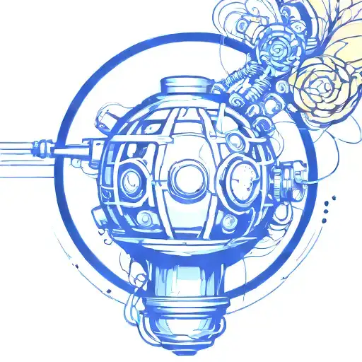  wired explosive bomb with wires and timer tattoo design idea