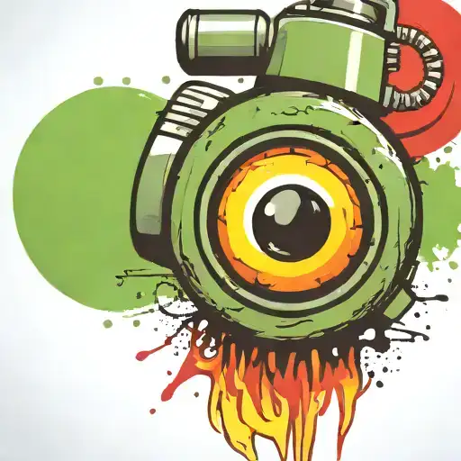 mushroom grenade wired explosive device or bomb and timer running tattoo design idea