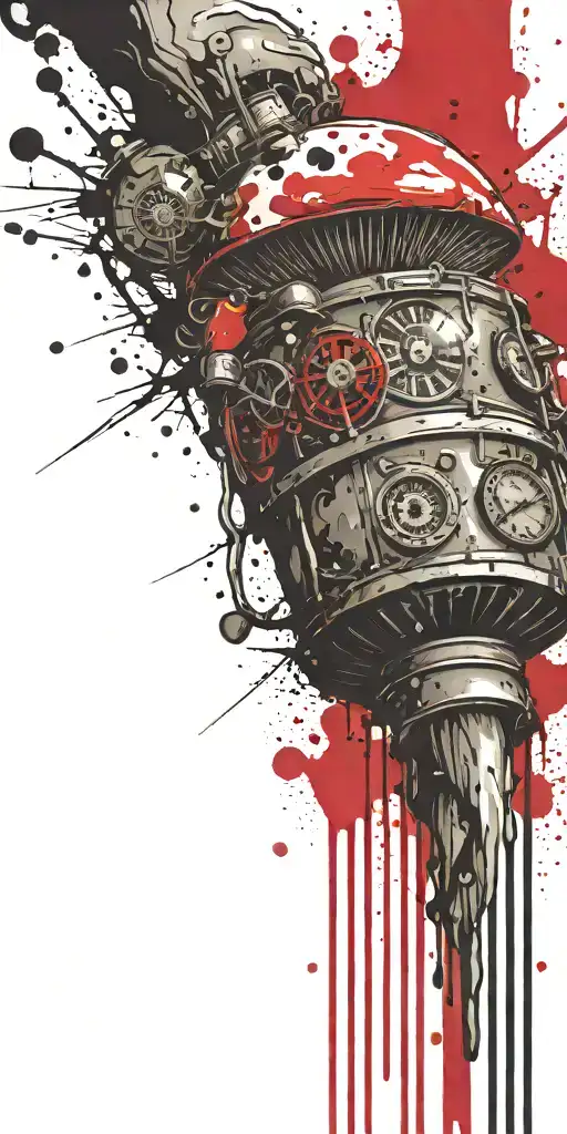 terrost ticking time bomb mushroom grenade  tattoo design idea