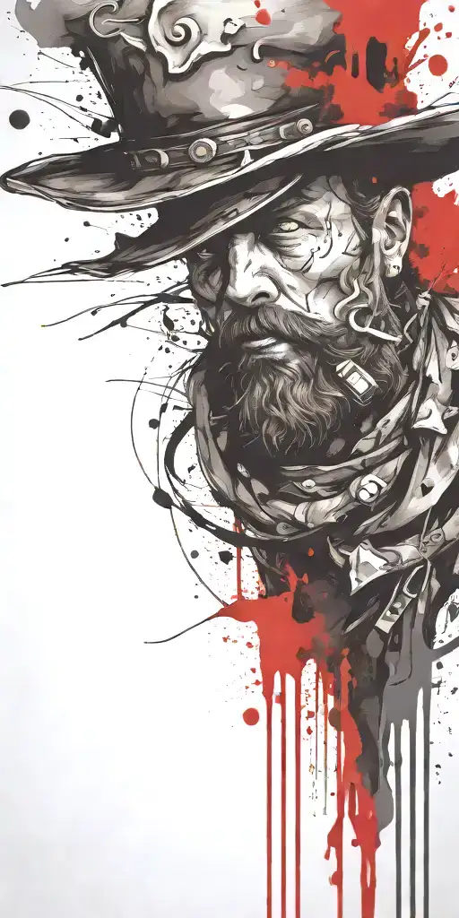 handsome mushroom cowboy  tattoo design idea