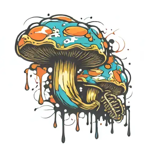 Grenade mushroom tattoo design idea