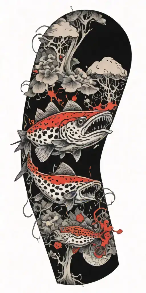 yelawollf catfish Billy  mushroom bomb tattoo design idea