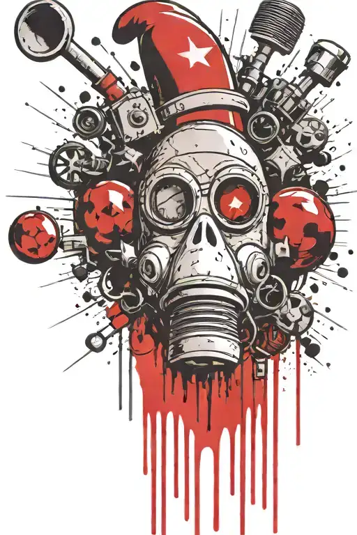 curious George boomers grenade exploding inconspicuouslmushrooms tattoo design idea