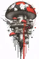 mushroom time bomb tattoo design idea