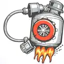 mushroom grenade wired explosive device or bomb and timer running tattoo design idea