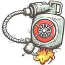 mushroom grenade wired explosive device or bomb and timer running tattoo design idea