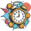 scary old school alarm clock  and freezing  tattoo design idea