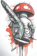 gangster smurphs surfing tattoo design idea