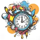 old school alarm clock bomb exploding tattoo design idea
