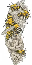 killer bee swarm tornado tattoo design idea