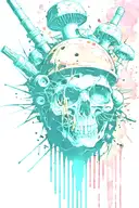 boomers grenade exploding inconspicuouslmushrooms tattoo design idea