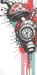 classy ticking time bomb mushroom grenade  tattoo design idea