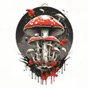 mushroom time bomb tattoo design idea