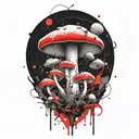 mushroom time bomb tattoo design idea