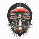 mushroom time bomb tattoo design idea