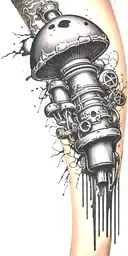 inconspicuous ticking time bomb mushroom grenade  tattoo design idea