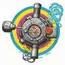 wired explosive bomb plastic explosive with detonator with wires and timer and numbers tattoo design idea