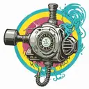 wired explosive bomb plastic explosive with detonator with wires and timer and numbers tattoo design idea