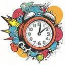 scary old school alarm clock bomb exploding and freezing  tattoo design idea